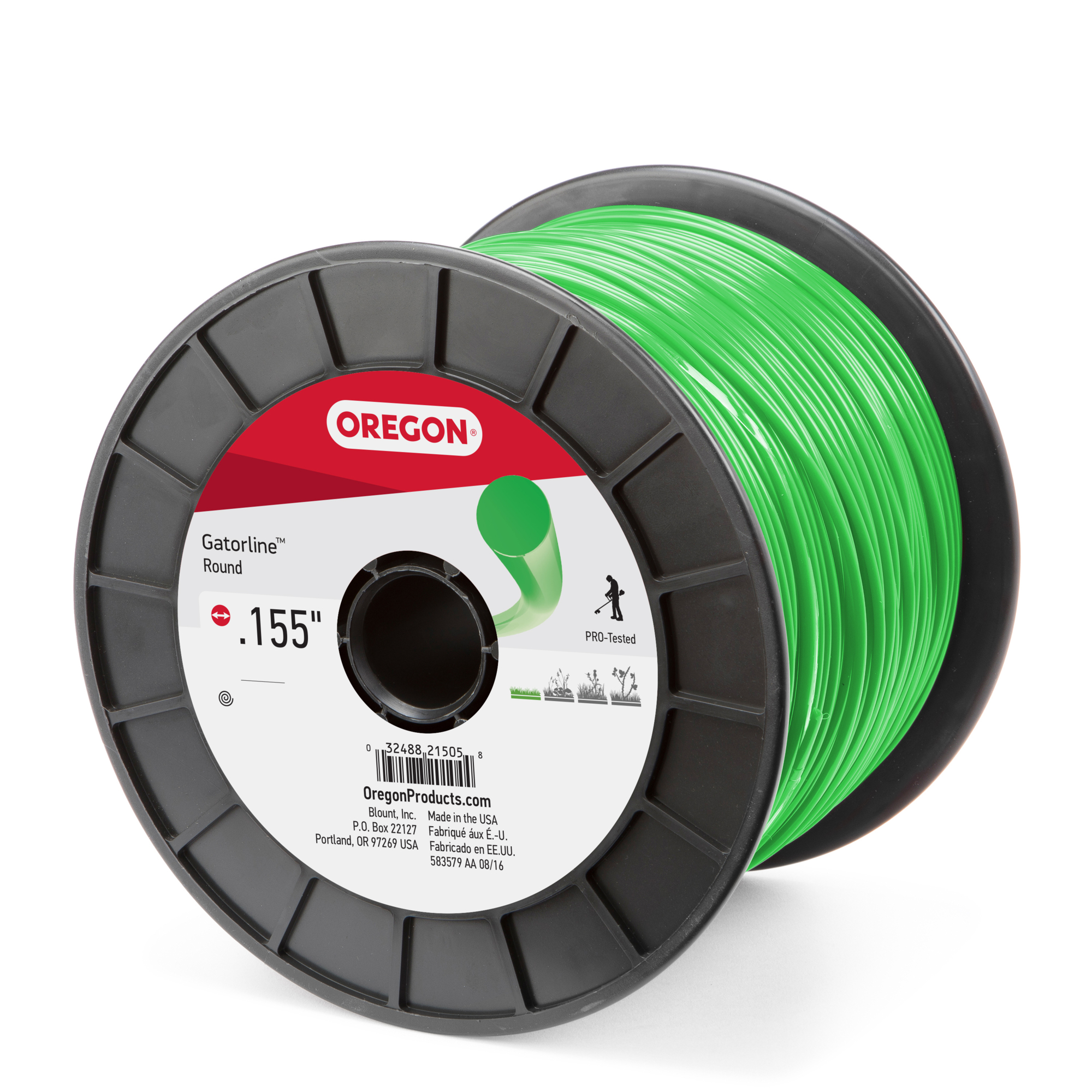 Oregon, Gatorline Trimmer Line, Line Diameter 0.155 in, Line Length 533 ft, Model# 21-555